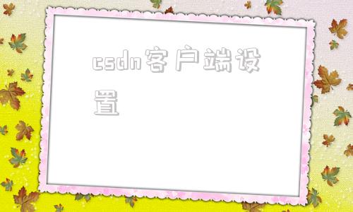 csdn客户端设置csdn有电脑客户端吗